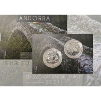 ANDORRA 1,25 EURO 2021 - Kulturerbe von Andorra - Narcissus Poeticus - Margineda-Brücke