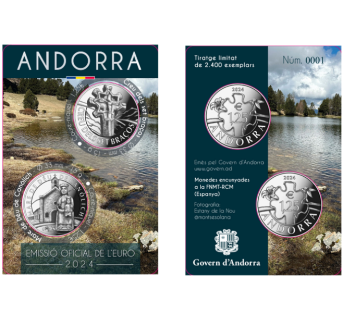 ANDORRA 1,25 EURO 2024 - Kulturerbe aus Andorra – Siebenarmiges Kreuz - Unsere Liebe Frau von Kanolikh