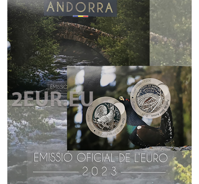 ANDORRA 1,25 EURO 2023 - Kulturerbe aus Andorra – Auerhahn und die Brücke von San Antonio de la Grella