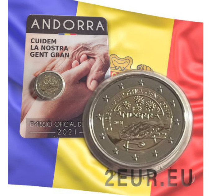 Andorra 2 euro BU coincard 2021 - Wir kümmern uns um unsere Senioren 