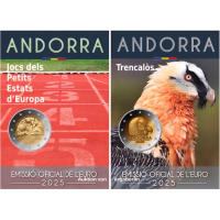 Andorra 2 euro BU coincard 2025 - Spiele der kleinen Staaten Europas + Bartgeier