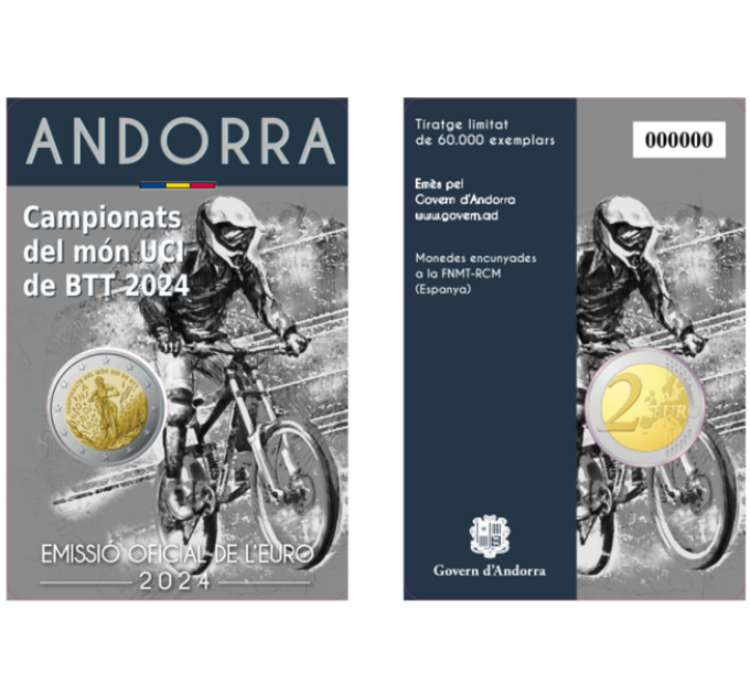 Andorra 2 euro BU coincard 2024 - UCI Mountainbike-Weltmeisterschaften in Andorra