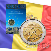 Andorra 2 euro BU Coincard 2014 - 20 Jahre im Europarat  