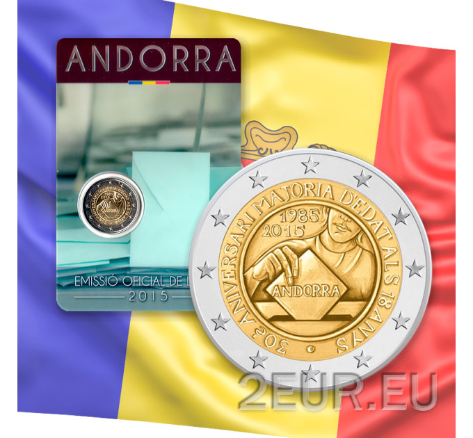 Andorra 2 euro BU coincard 2015 - 30 Jahre Volljährigkeit mit dem 18. Lebensjahr
