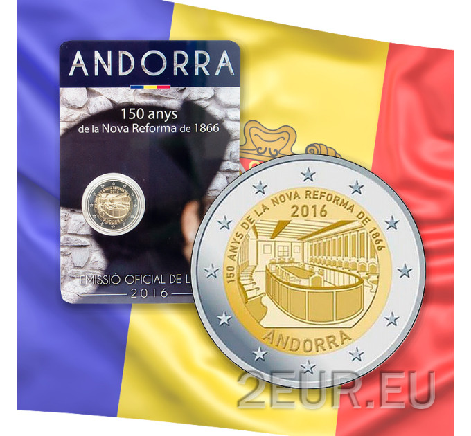 Andorra 2 euro BU coincard 2016 - 150 Jahre Reform von 1866