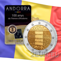 Andorra 2 euro BU coincard 2017 - 100 Jahre Hymne Andorras 