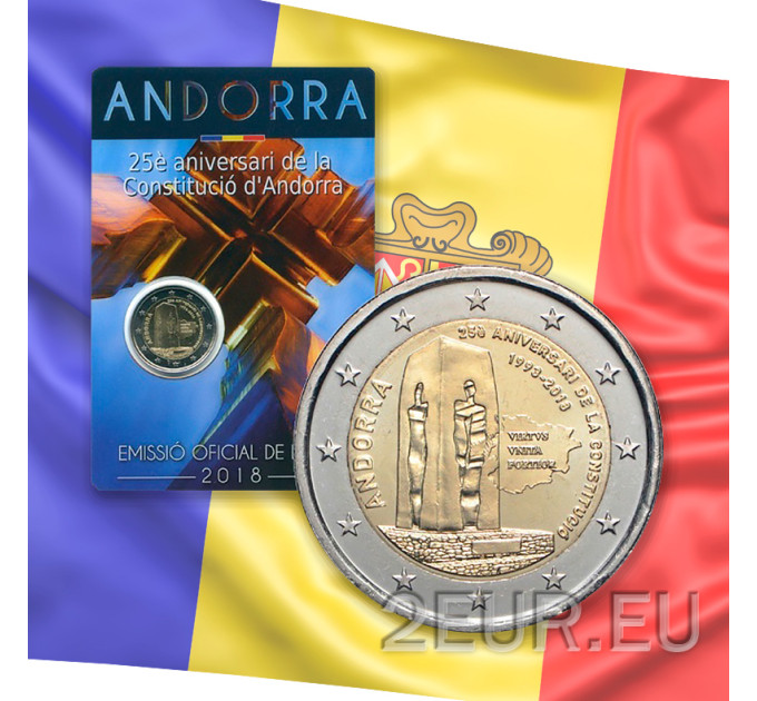 Andorra 2 euro BU coincard 2018 - 25-jähriges Jubiläum der Verfassung von Andorra