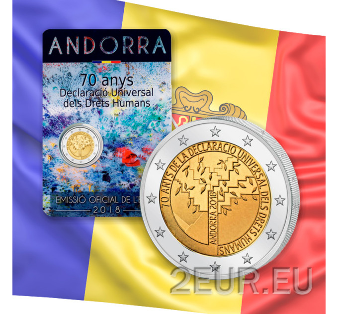 Andorra 2 euro BU coincard 2018 - 70. Jahrestag der Allgemeinen Erklärung der Menschenrechte
