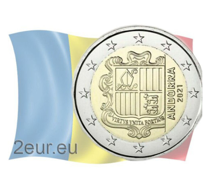 Andorra 2€ UNC 2021 - Wappen Andorras