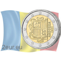 Andorra 2€ UNC 2023 - Wappen Andorras
