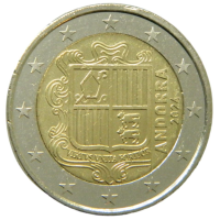 Andorra 2€ UNC 2024 - Wappen Andorras