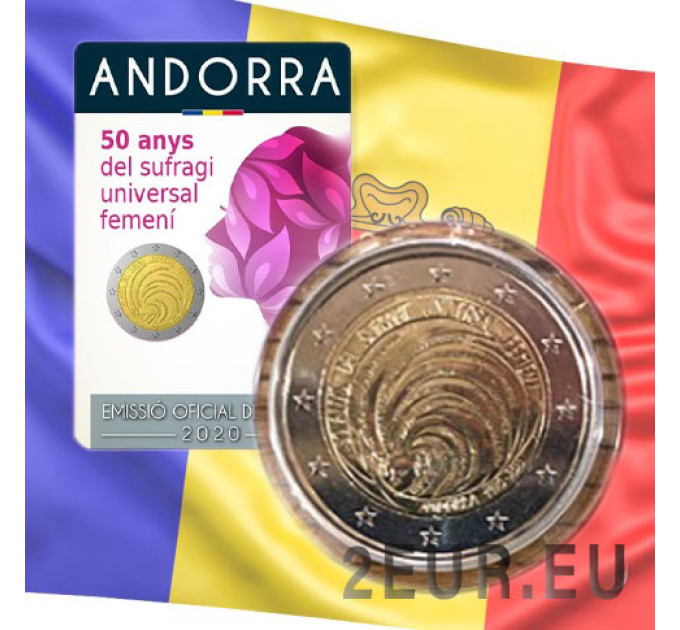 Andorra 2 euro BU coincard 2020 - 50 Jahre Allgemeines Frauenwahlrecht in Andorra