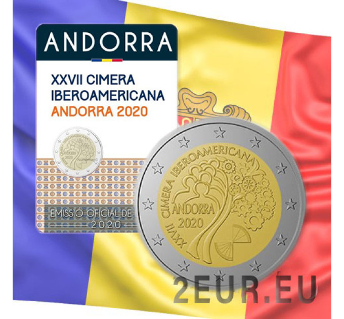 Andorra 2 euro BU coincard 2020 - XXVII. Iberoamerika-Gipel in Andorra