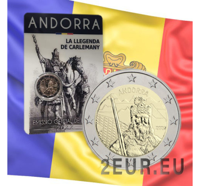 Andorra 2 euro BU coincard 2022 - Die Legende von Karl dem Großen