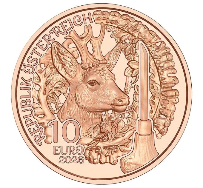 Österreich 10 Euro Münze 2026 - Aufdirndln –  Anpirschen - Horn