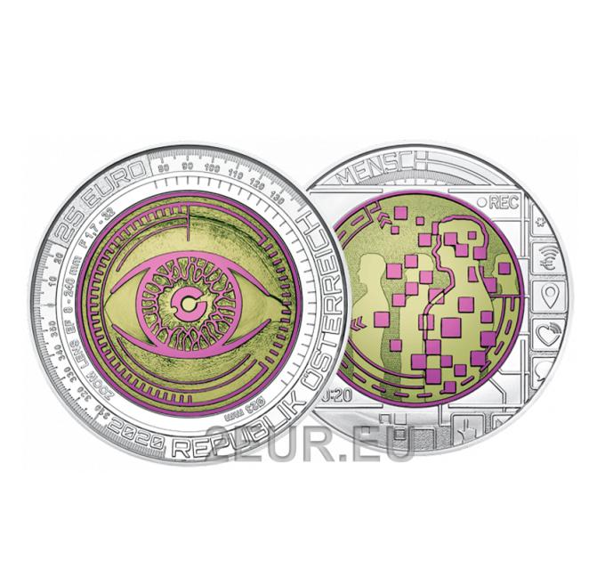 Österreich 25 Euro Silber-Niob-Münze 2020 - DER GLÄSERNE MENSCH
