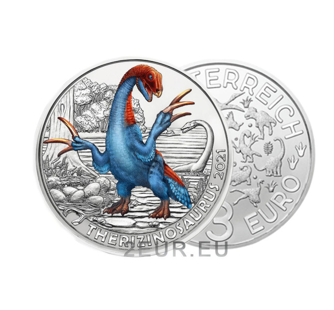 Österreich 3 Euro Münze 2021 - Terizinosavr