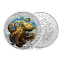 Österreich 3 Euro Münze 2022 - Lebendiges Meeresleben - Blaugeringelter Oktopus
