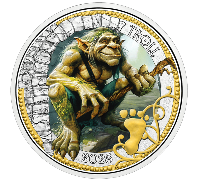 Österreich 3 Euro Münze 2025 - Fabelwesen - Der Troll