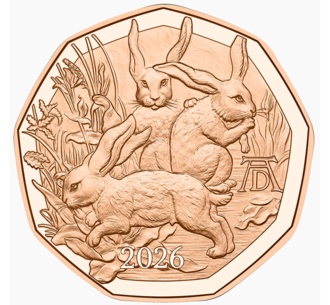 Österreich 5 Euro Münze 2026 - Dürers Hasentrio