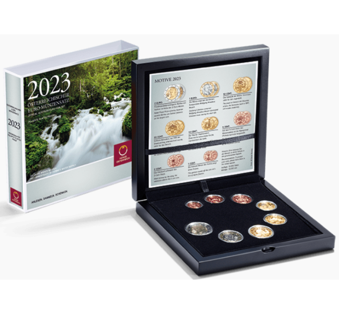 Österreich Kursmünzensatz PROOF 2023 - 150 Jahre Wiener Wasser