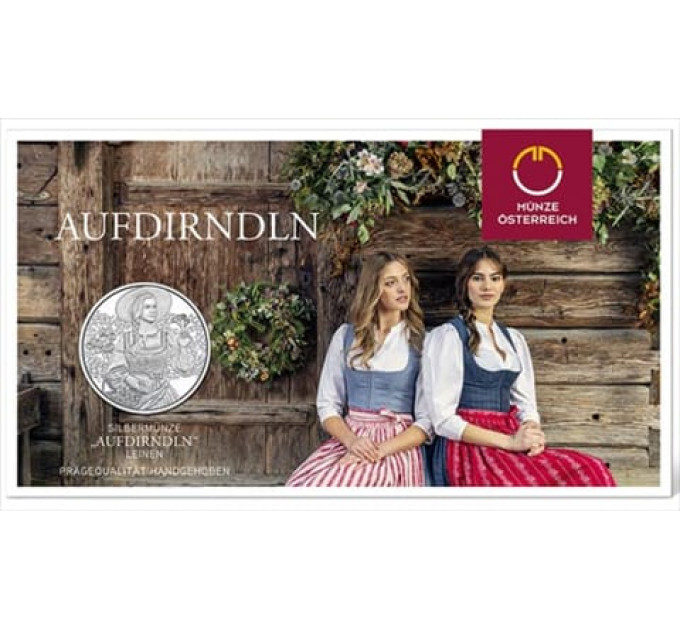 Austria 10 euro Silbermünze 2025 - Aufdirndln – Leinen