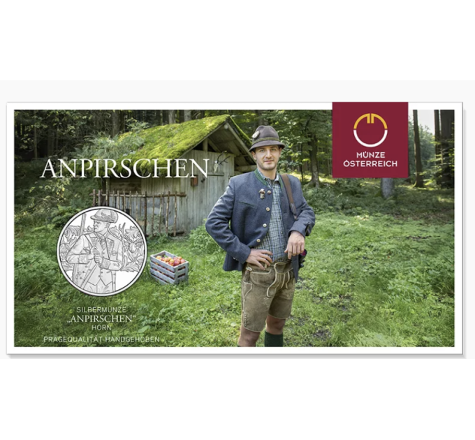 Austria 10 euro Silbermünze 2026 - Aufdirndln – Anpirschen - Horn