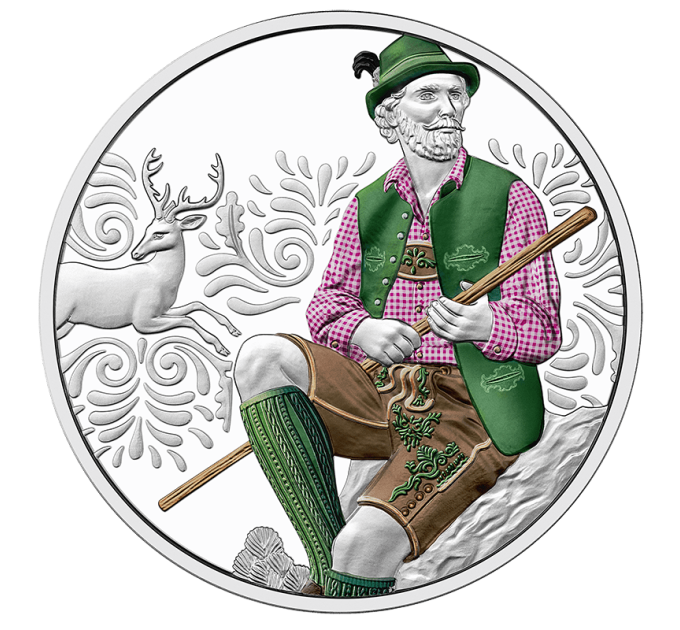 Austria 10 euro Silbermünze PP 2025 - Aufdirndln – Leder