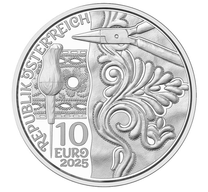 Austria 10 euro Silbermünze PP 2025 - Aufdirndln – Leder