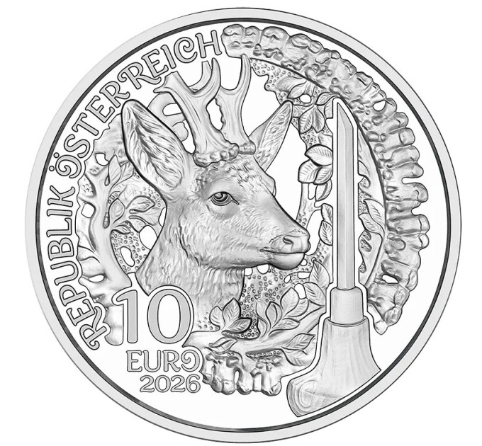 Austria 10 euro Silbermünze PP 2026 - Aufdirndln – Anpirschen - Horn