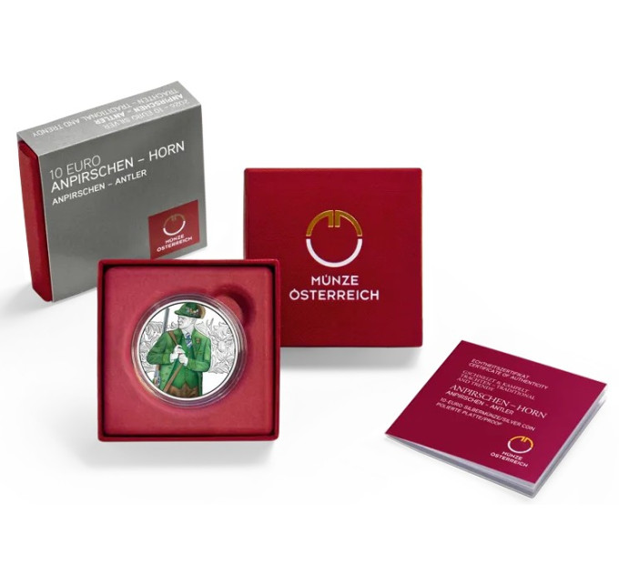 Austria 10 euro Silbermünze PP 2026 - Aufdirndln – Anpirschen - Horn