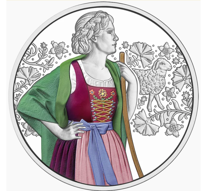 Austria 10 euro Silbermünze PP 2026 - Aufdirndln – Loden