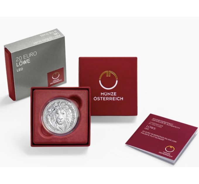 Österreich 20 Euro Silbermünze 2026 – Löwe