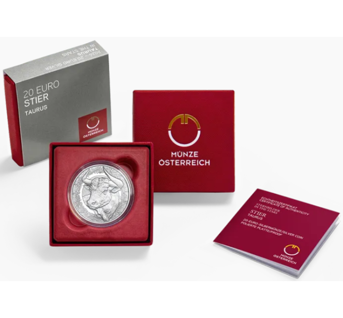 Österreich 20 Euro Silbermünze 2026 – Stier