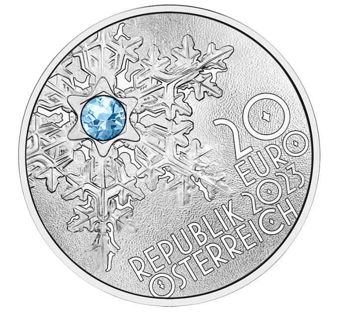 Österreich 20 Euro Silbermünze 2023 – GEHEIMNISSE DES SCHNEES