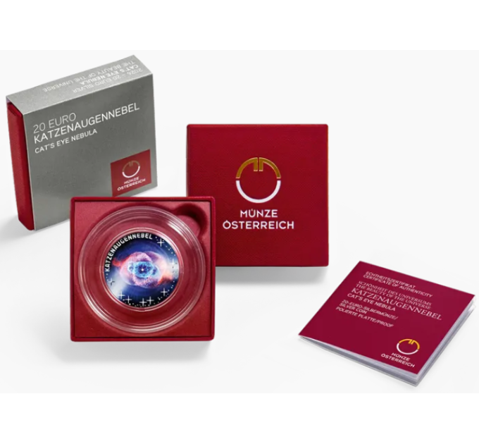 Österreich 20 Euro Silbermünze 2026 – Das unerforschte Universum – Katzenaugennebel