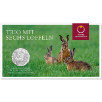 Österreich 5 Euro Silbermünze 2026 - Dürers Hasentrio