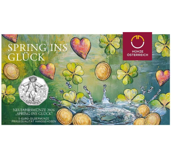Österreich 5 Euro Silbermünze 2026 - Spring ins Glück