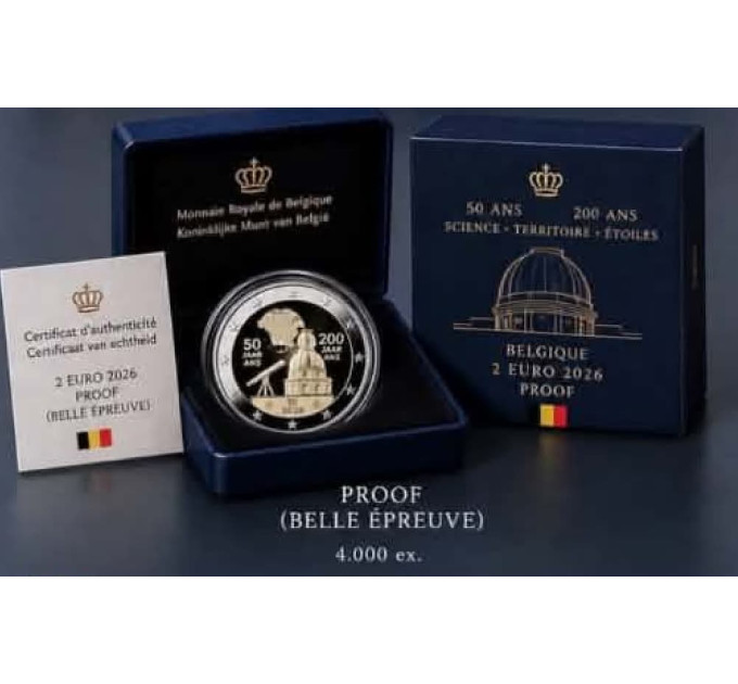 Belgien 2 euro proof 2026 - Das National Geographic Institute (NGI)