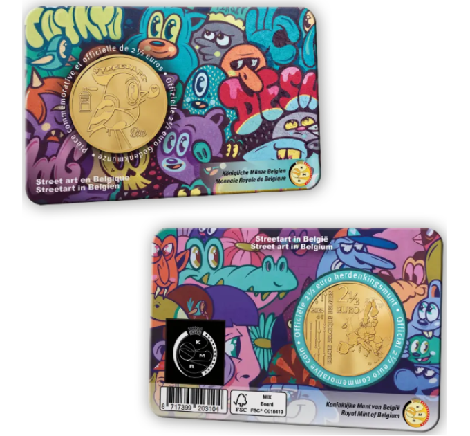 Belgien 2,5 euro BU 2025 - Straßenkunst in Belgien - NL+FR