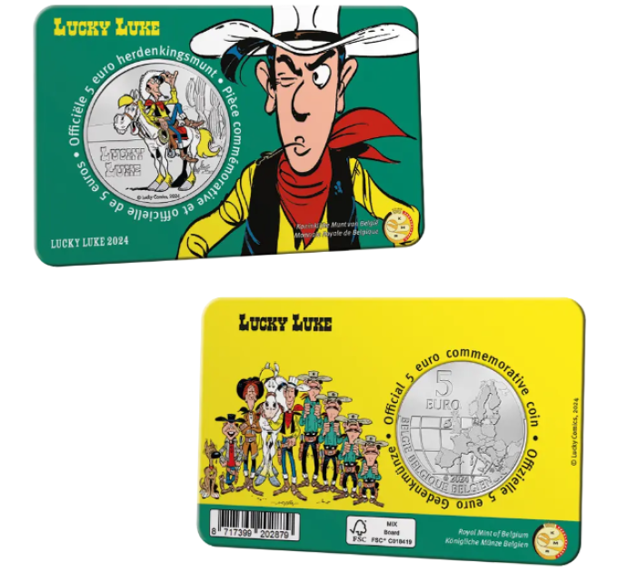 Belgien 5 euro BU 2024 - Lucky Luke - Farbe