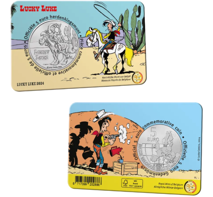 Belgien 5 euro BU 2024 - Lucky Luke - Relief