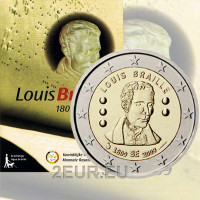 Belgien 2 Euro BU 2009 - Louis Braille 