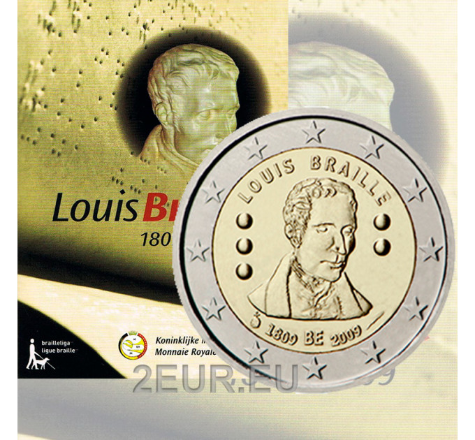 Belgien 2 Euro BU 2009 - Louis Braille 