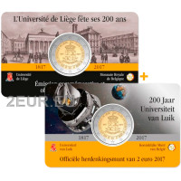 Belgien 2 Euro BU 2017 - 200 Jahre Universität Lüttich - NL+FR