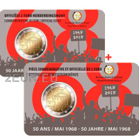 Belgien 2 euro BU 2018 - 50. Jahrestag Mai 1968 Ereignisse in Belgien - Studentenrevolte - NL+FR