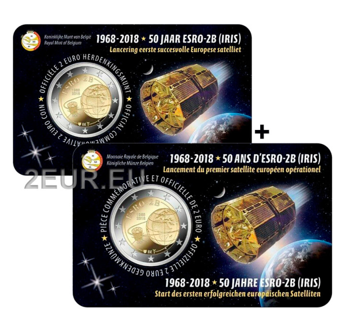 Belgien 2 euro BU 2018 - Europäischer Satellit ESRO 2B - NL+FR