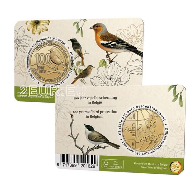 Belgien 2,5 euro BU 2022 - 100 Jahre Vogelschutz in Belgien - FR
