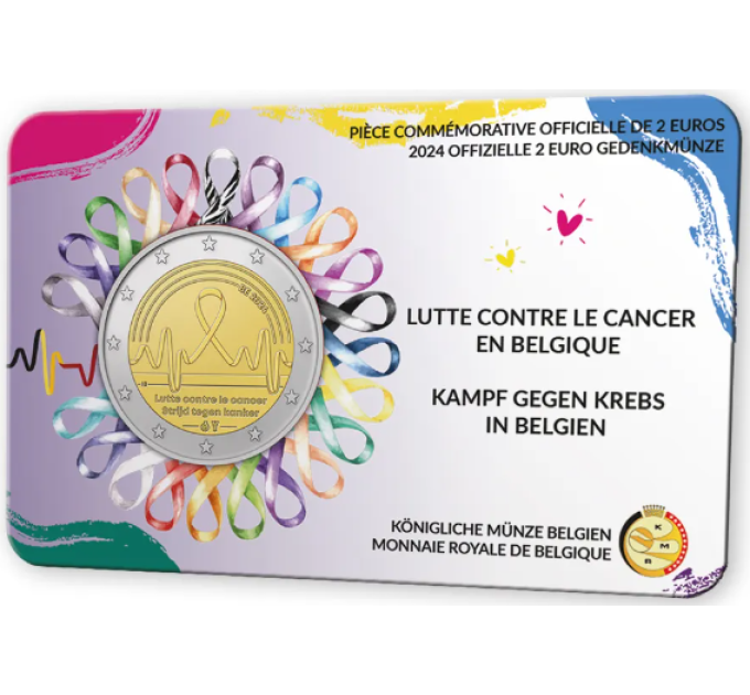 Belgien 2 Euro BU 2024 - Krebsbekämpfung - FR 