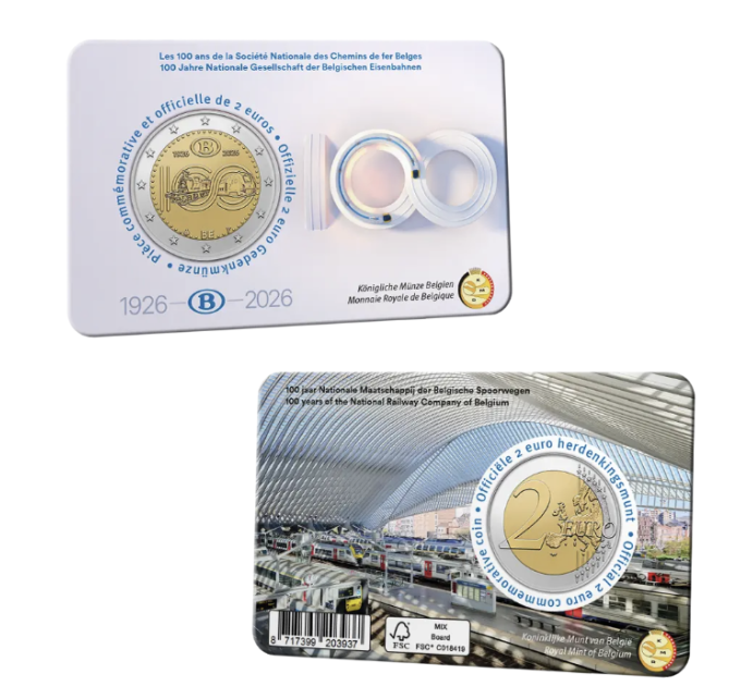 Belgien 2 Euro BU 2026 - 100 Jahre NMBS - FR + NL
